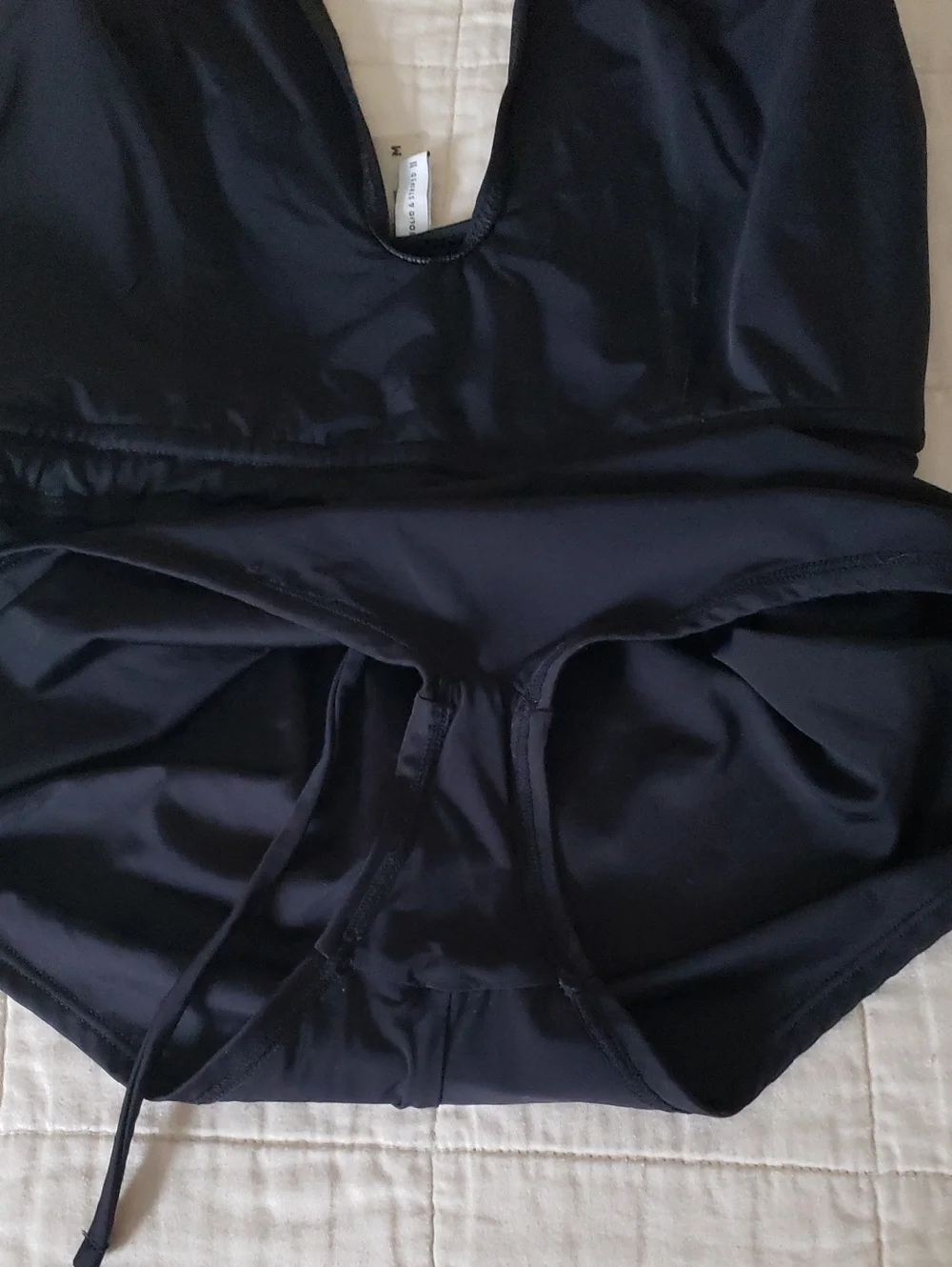 Solid & Striped Black Swimsuit One Piece Size Medium